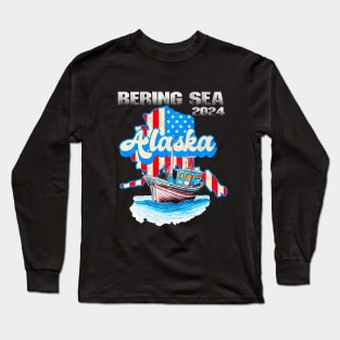 Alaskan Fishing Boater Alaska Fish Bering Sea Fisherman 2024 Long Sleeve T-Shirt